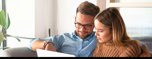 Person reviewing finances at home
